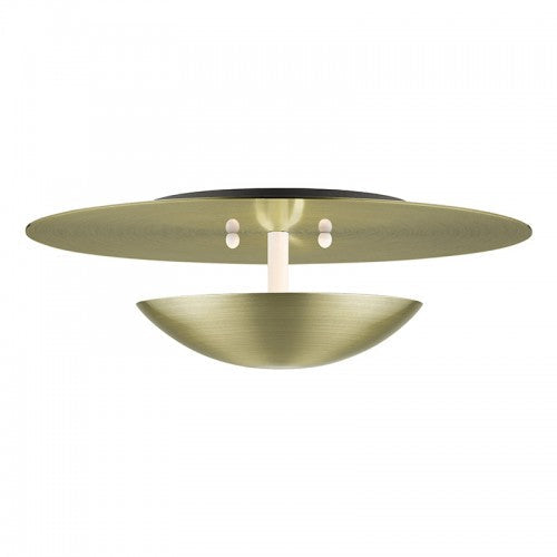 ##Antique Hardware## 2 Light Antique Brass Large Semi-Flush/ Wall Sconce