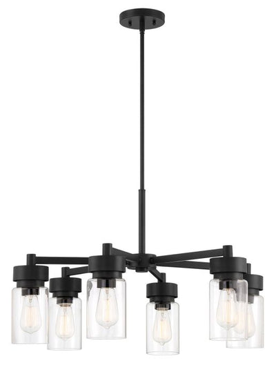 Antique Hardware Bennet 6 Light Outdoor Chandelier in Midnight Exterior