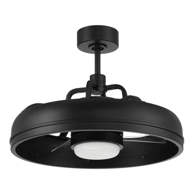Antique Hardware 20" Taylor Indoor/Outdoor (Damp) in Flat Black w/ Clear Acrylic Blades Ceiling Fan