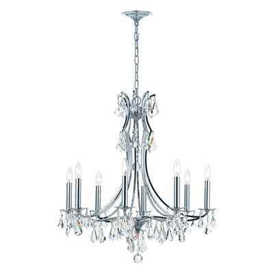 Antique Hardware Cedar 8 Light Swarovski Strass Crystal Polished Chrome Chandelier Chandelier