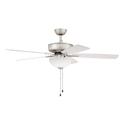 Antique Hardware 52" Pro Plus 211 in Brushed Nickel w/ White Blades Ceiling Fan