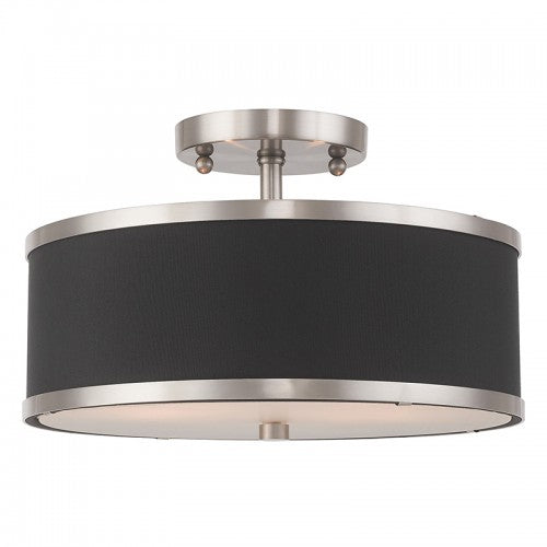 ##Antique Hardware## 2 Light Brushed Nickel Ceiling Mount
