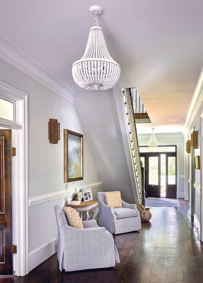 ##Antique Hardware## Rylee 6 Light Matte White Chandelier