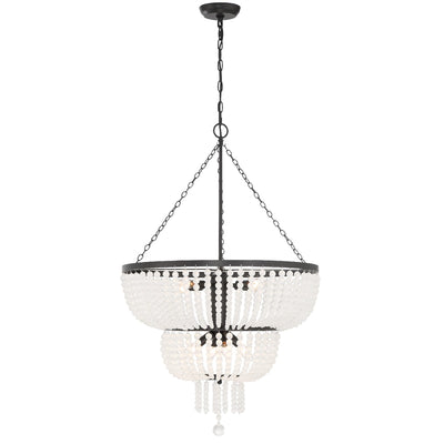 ##Antique Hardware## Rylee 8 Light Matte Black Chandelier
