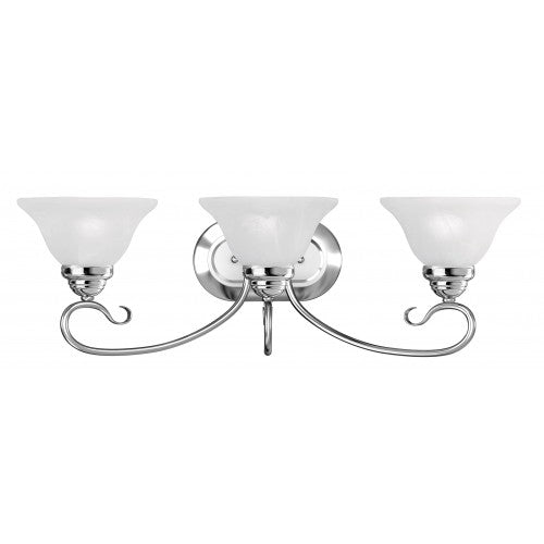 ##Antique Hardware## 3 Light Polished Chrome Bath Light