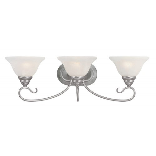 ##Antique Hardware## 3 Light Brushed Nickel Bath Light