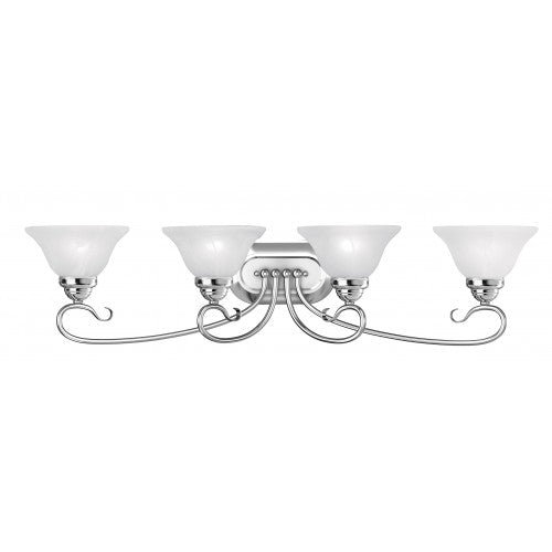 ##Antique Hardware## 4 Light Polished Chrome Bath Light