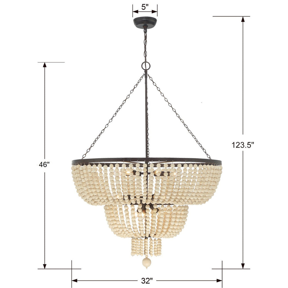 ##Antique Hardware## Rylee 12 Light Forged Bronze Chandelier