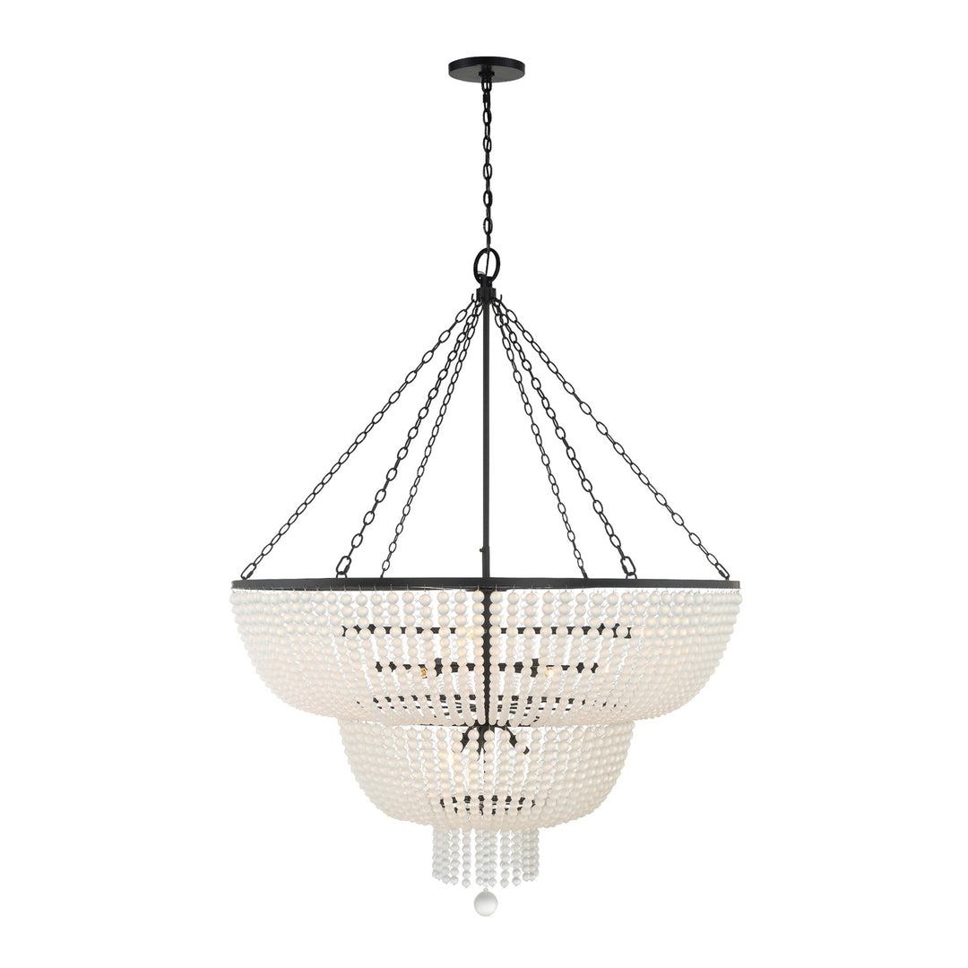 ##Antique Hardware## Rylee 15 Light Matte Black Chandelier