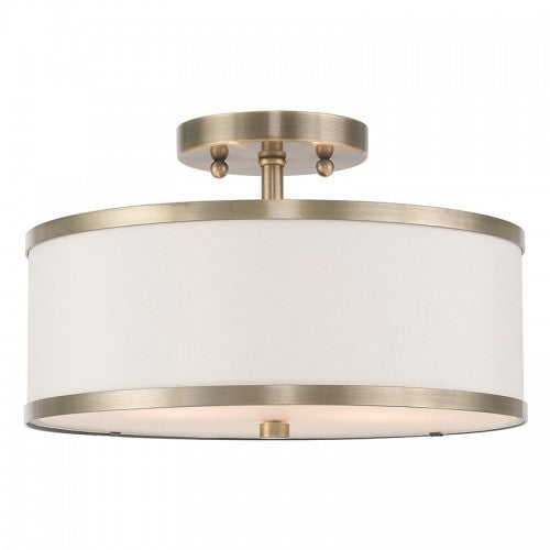 ##Antique Hardware## 2 Light Antique Brass Ceiling Mount