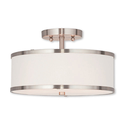 ##Antique Hardware## 2 Light Brushed Nickel Ceiling Mount