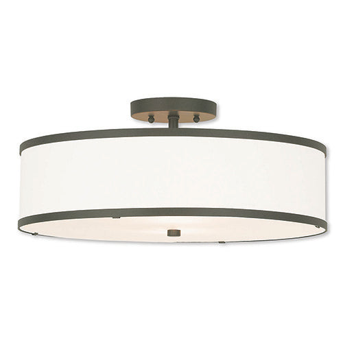 ##Antique Hardware## 3 Light Bronze Ceiling Mount
