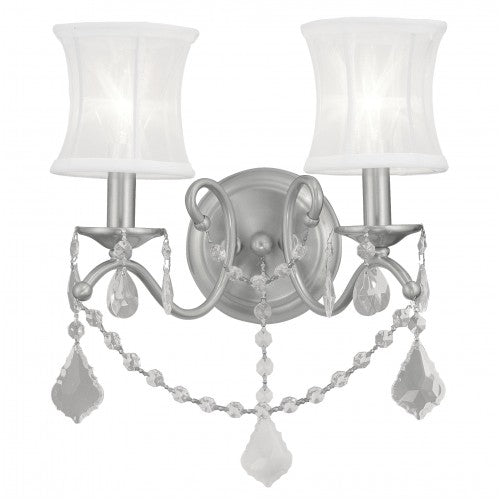 ##Antique Hardware## 2 Light Brushed Nickel Wall Sconce