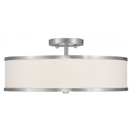##Antique Hardware## 3 Light Brushed Nickel Ceiling Mount
