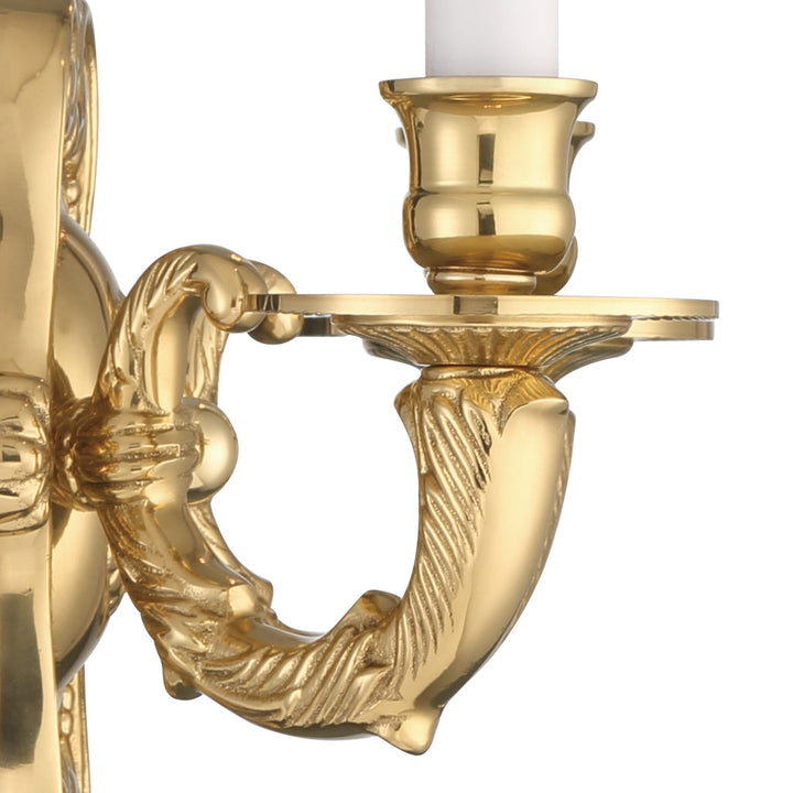 ##Antique Hardware## Crystorama 2 Light Polished Brass Cast Sconce