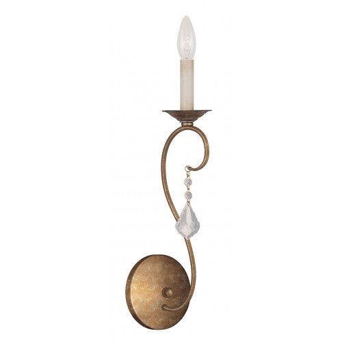 ##Antique Hardware## 1 Light Antique Gold Leaf Wall Sconce