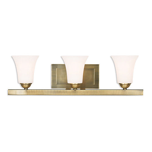 ##Antique Hardware## 3 Light Antique Brass Bath Vanity