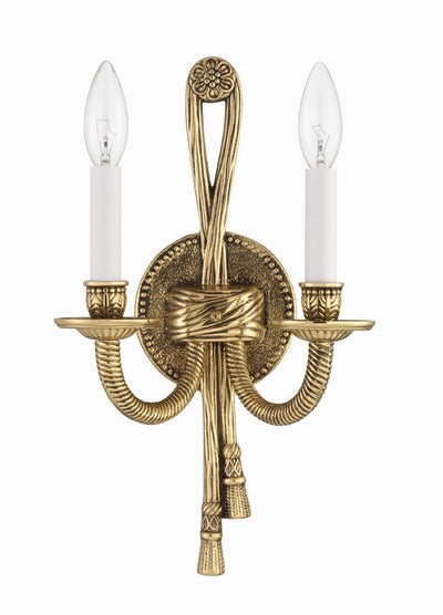 Antique Hardware Crystorama 2 Light Olde Brass Cast Sconce Wall Sconce