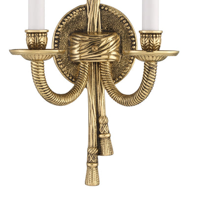 Antique Hardware Crystorama 2 Light Olde Brass Cast Sconce Wall Sconce