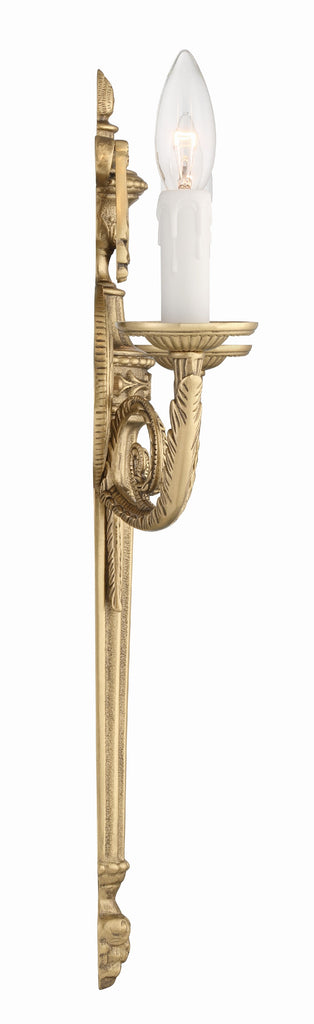 ##Antique Hardware## Crystorama 2 Light Matte Brass Cast Sconce