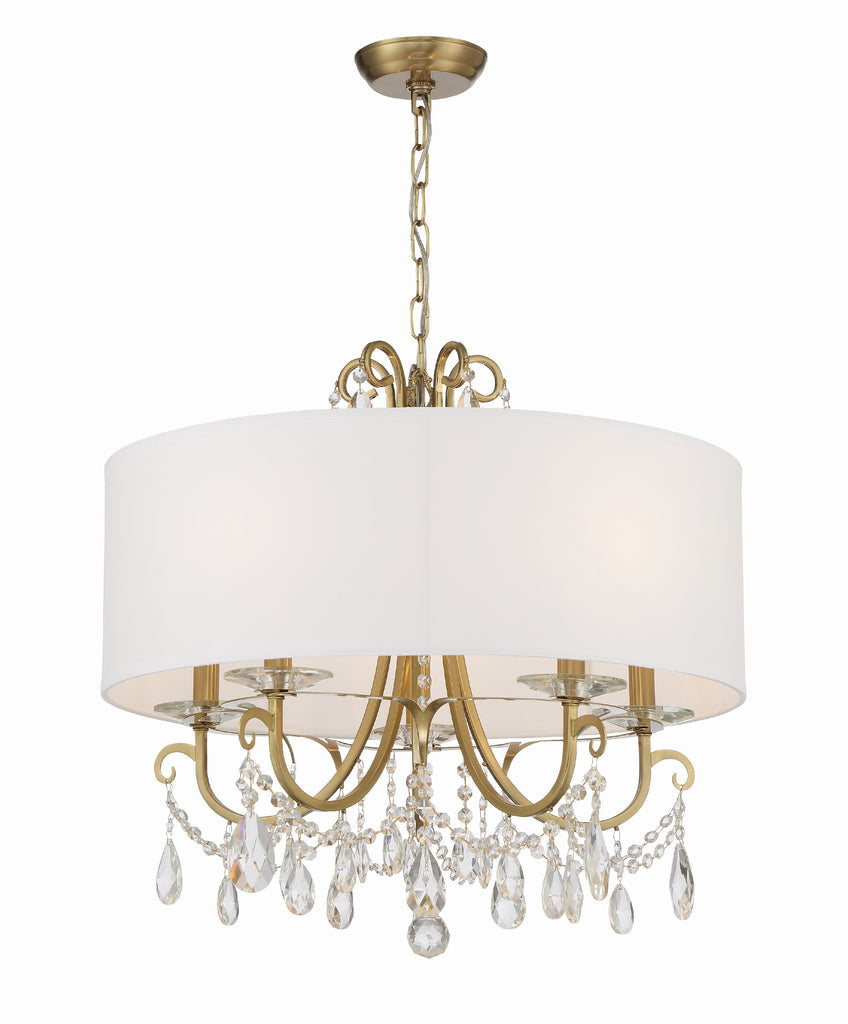 ##Antique Hardware## Othello 5 Light Spectra Crystal Vibrant Gold Chandelier