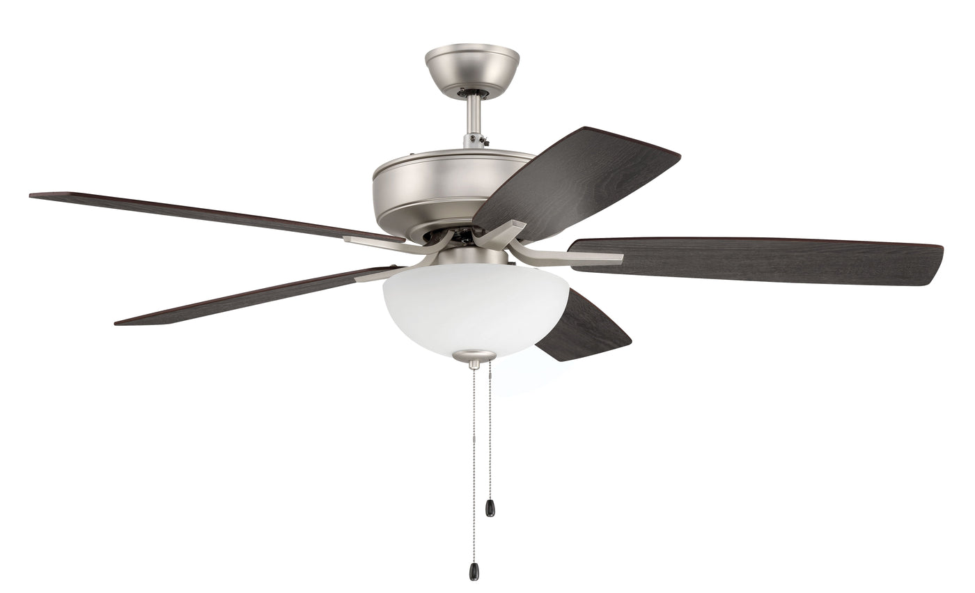 Antique Hardware 52" Pro Plus 211 in Brushed Satin Nickel w/ Walnut/Greywood Blades 