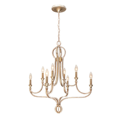 Antique Hardware Garland 8 Light Crystal Bead Distressed Twilight Chandelier Chandelier