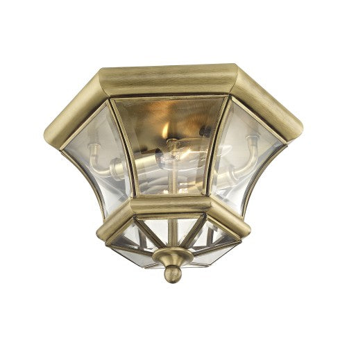 ##Antique Hardware## 2 Light Antique Brass Ceiling Mount