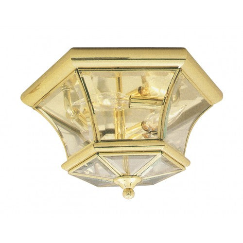 ##Antique Hardware## 3 Light Polished Brass Ceiling Mount