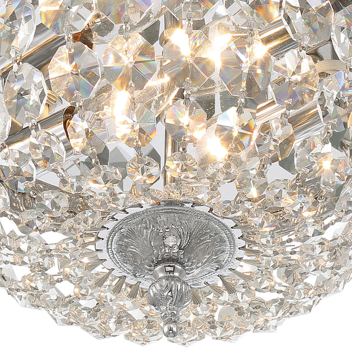 ##Antique Hardware## Crystorama 2 Light Hand Cut Crystal Polished Chrome Flush Mount