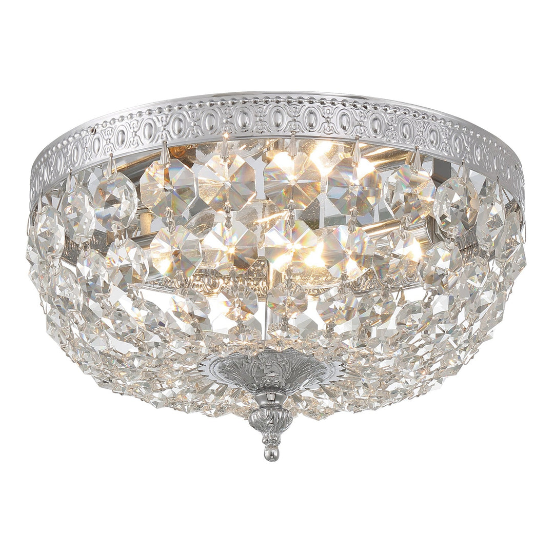 ##Antique Hardware## Crystorama 2 Light Spectra Crystal Polished Chrome Flush Mount