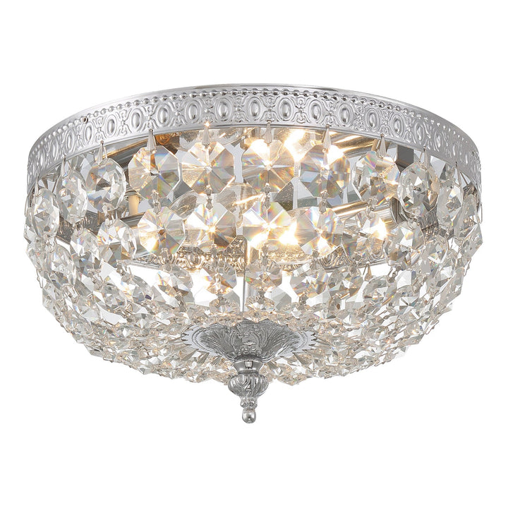 ##Antique Hardware## Crystorama 2 Light Spectra Crystal Polished Chrome Flush Mount