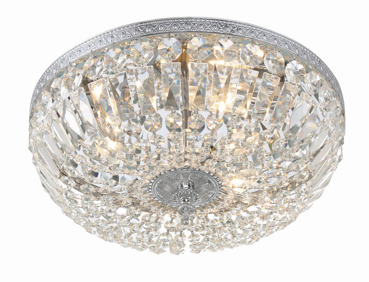 ##Antique Hardware## Crystorama 3 Light Spectra Crystal Polished Chrome Flush Mount