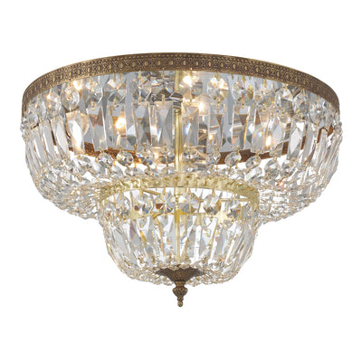 Antique Hardware Crystorama 4 Light Spectra Crystal Olde Brass Flush Mount Semi Flush