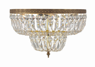 Antique Hardware Crystorama 4 Light Spectra Crystal Olde Brass Flush Mount Semi Flush