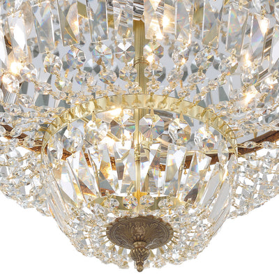 Antique Hardware Crystorama 4 Light Spectra Crystal Olde Brass Flush Mount Semi Flush