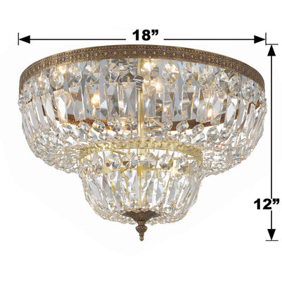 Antique Hardware Crystorama 4 Light Spectra Crystal Olde Brass Flush Mount Semi Flush