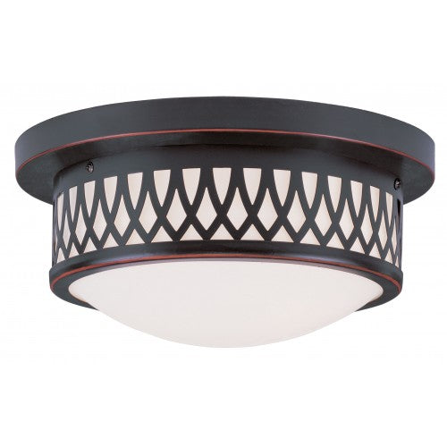 ##Antique Hardware## 2 Light Olde Bronze Ceiling Mount