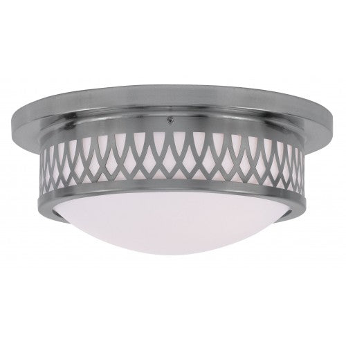 ##Antique Hardware## 2 Light Brushed Nickel Ceiling Mount