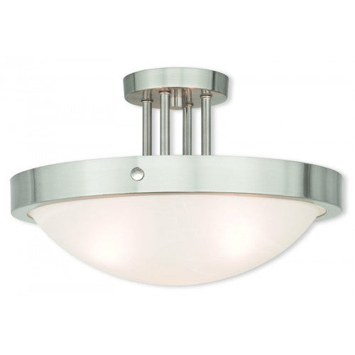 ##Antique Hardware## 3 Light Brushed Nickel Ceiling Mount