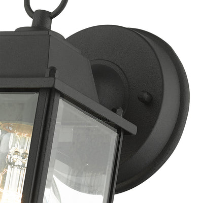 ##Antique Hardware## 1 Light Textured Black Outdoor Wall Lantern