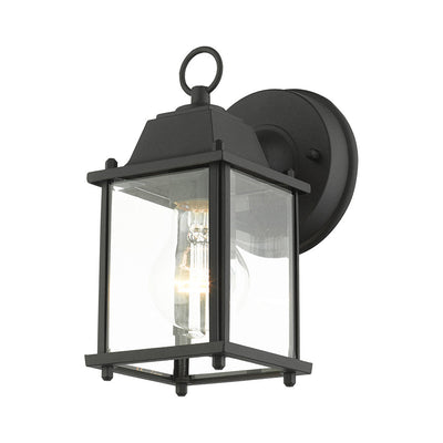 ##Antique Hardware## 1 Light Textured Black Outdoor Wall Lantern
