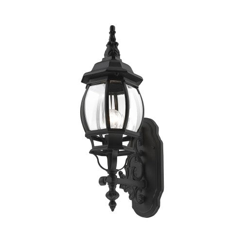 ##Antique Hardware## 1 Light Textured Black Outdoor Wall Lantern