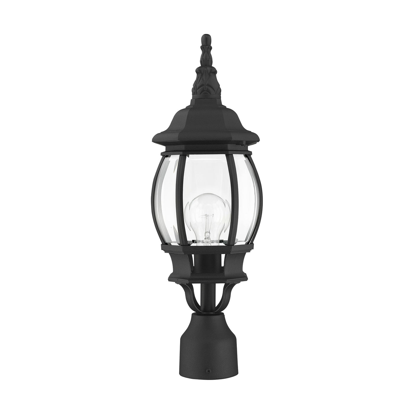 ##Antique Hardware## 1 Light Textured Black Outdoor Post Top Lantern