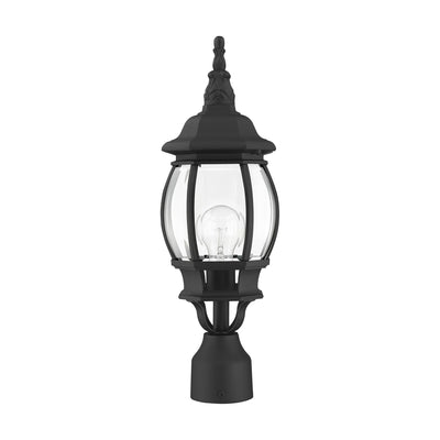 ##Antique Hardware## 1 Light Textured Black Outdoor Post Top Lantern