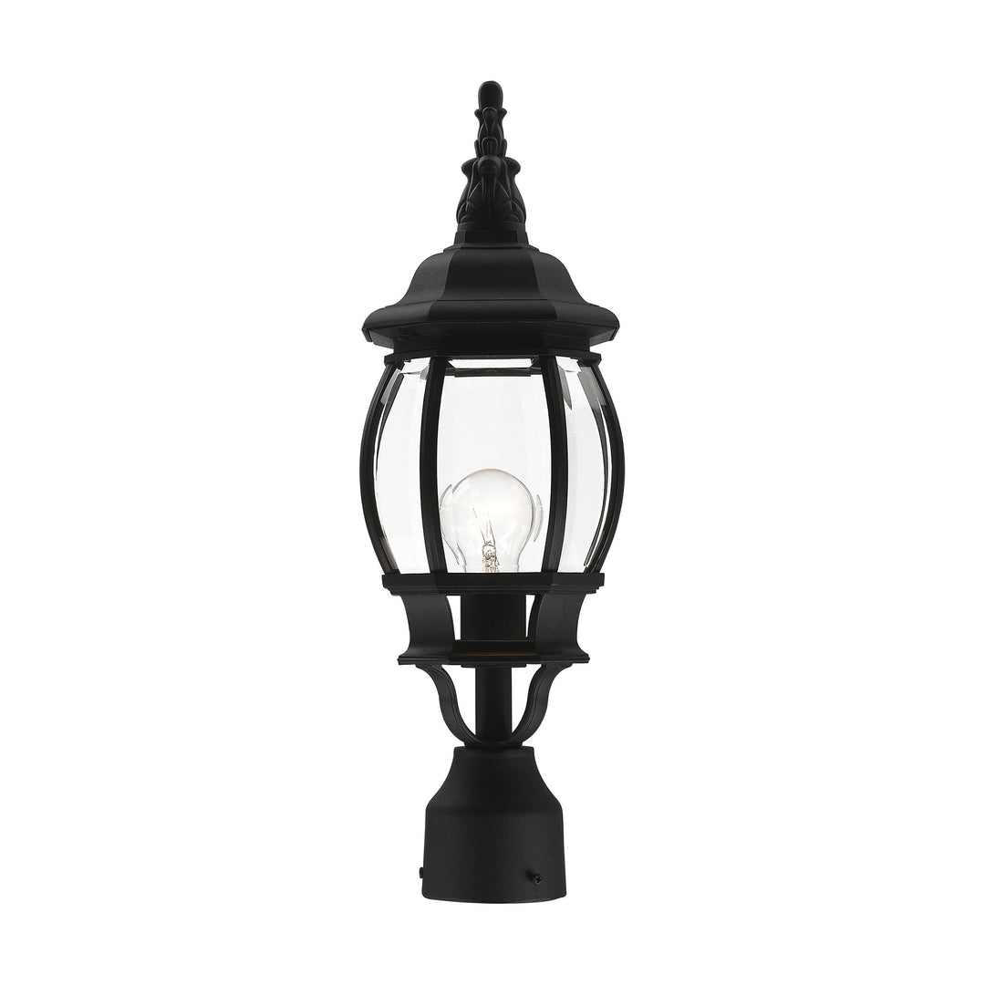 ##Antique Hardware## 1 Light Textured Black Outdoor Post Top Lantern