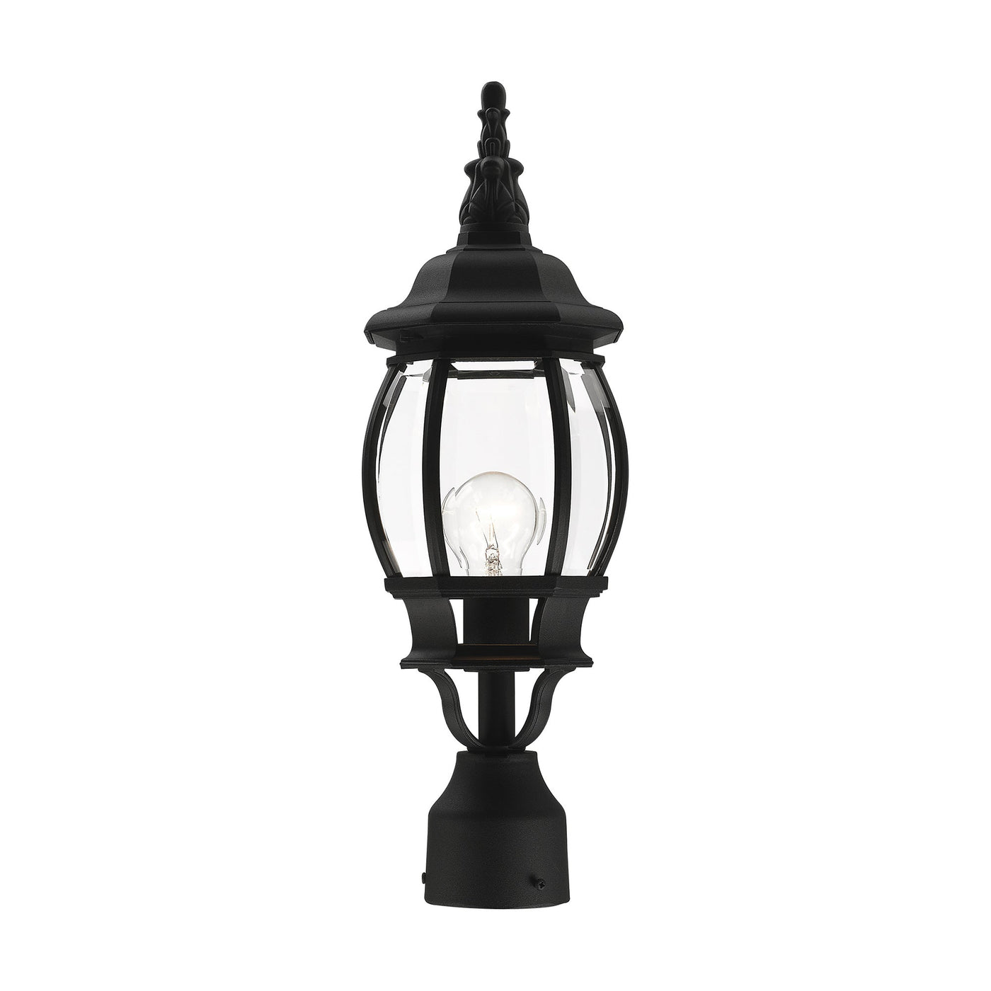 ##Antique Hardware## 1 Light Textured Black Outdoor Post Top Lantern