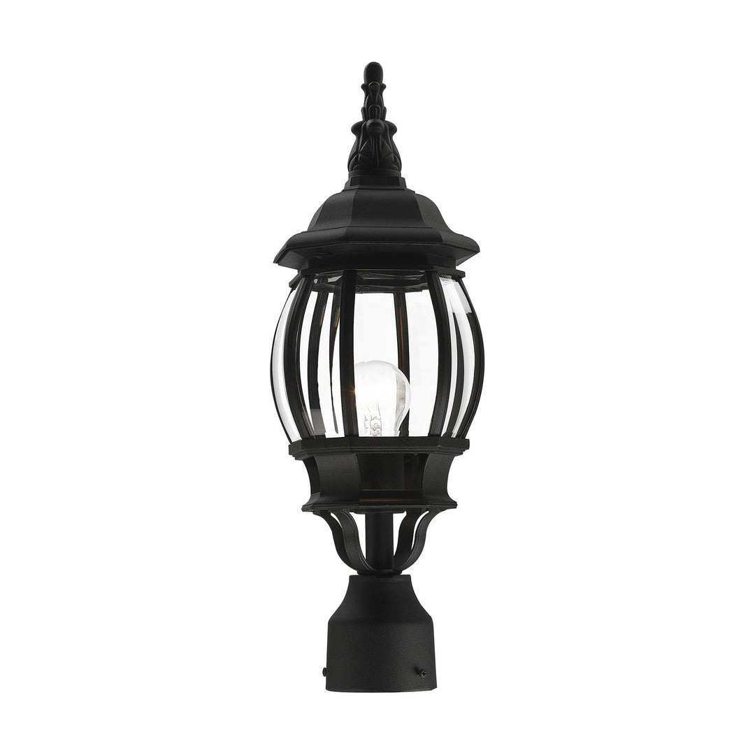##Antique Hardware## 1 Light Textured Black Outdoor Post Top Lantern