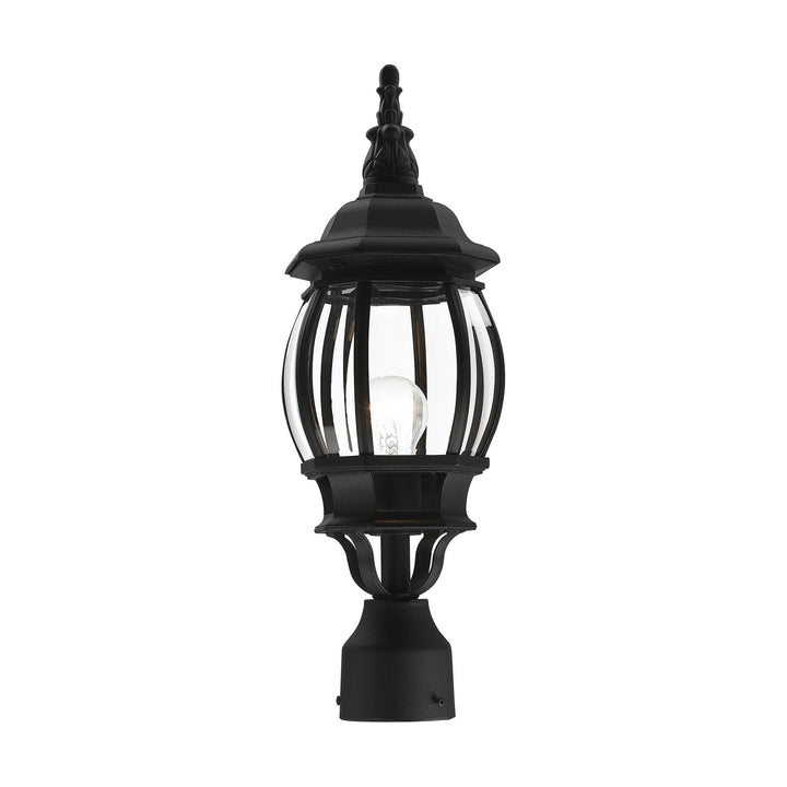 ##Antique Hardware## 1 Light Textured Black Outdoor Post Top Lantern