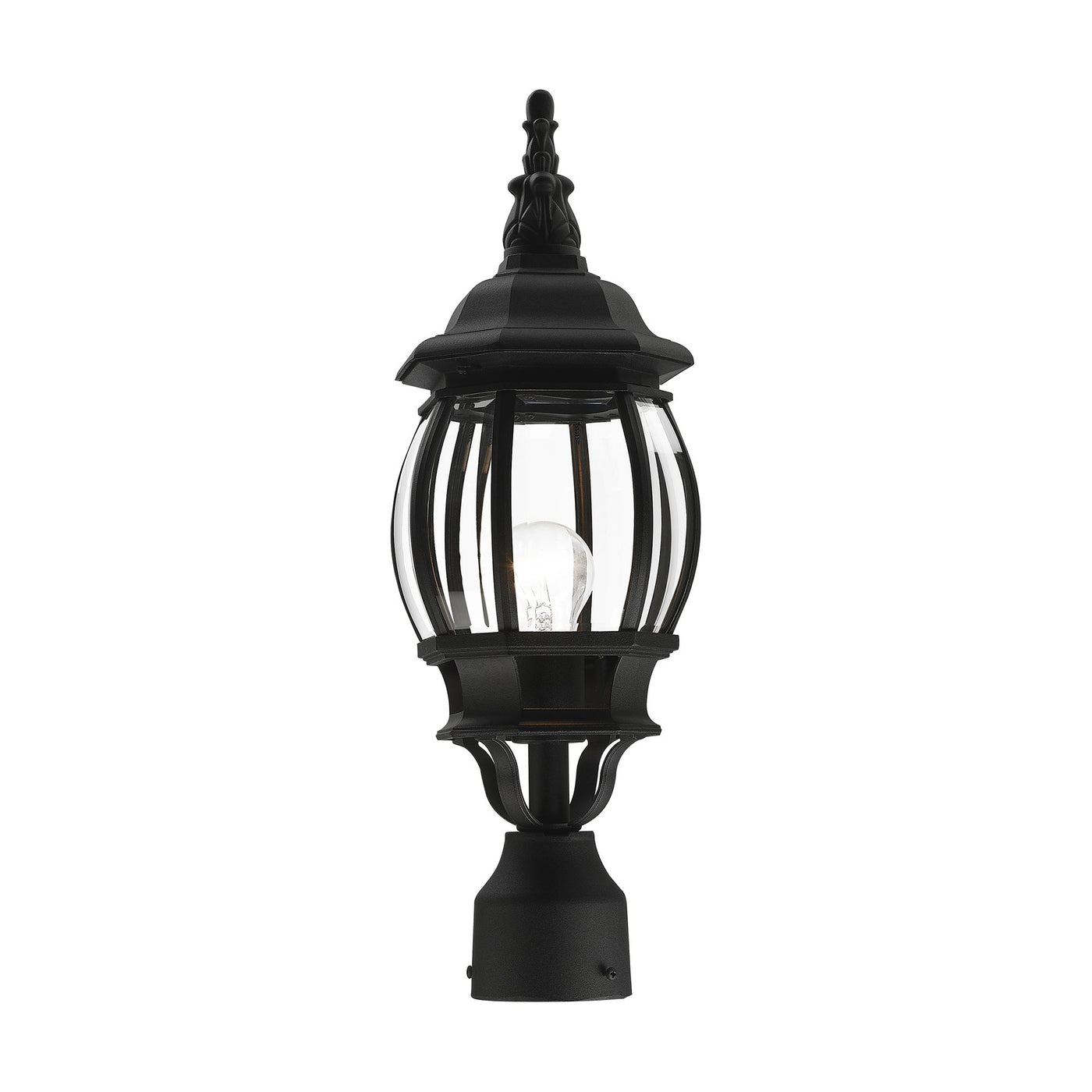 ##Antique Hardware## 1 Light Textured Black Outdoor Post Top Lantern